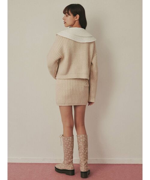 merry jenny（メリージェニー）の「flowerケーブルニット（ニット/セーター・レディース・ブラック/アイボリー/ピンク・FREE）」の8枚目の写真