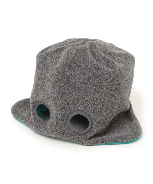 THE PARK SHOP（ザパークショップ）の「THE PARK SHOP:FLEECE REVERSIBLE BEANIE（ニットキャップ/ビーニー・キッズ・オリーブ/ライトグレー/ネイビー・ONE SIZE）」の2枚目の写真