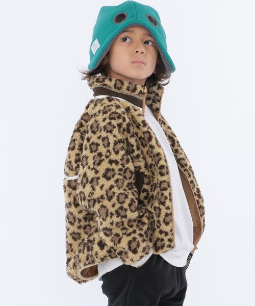 THE PARK SHOP（ザパークショップ）の「THE PARK SHOP:FLEECE REVERSIBLE BEANIE（ニットキャップ/ビーニー・キッズ・オリーブ/ライトグレー/ネイビー・ONE SIZE）」の6枚目の写真