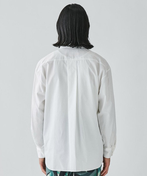 LiNoH（リノー）の「FLOWER EMBROIDERY L/S OVER SHIRT（シャツ/ブラウス・メンズ・ホワイト/ストライプ・1/2）」の6枚目の写真