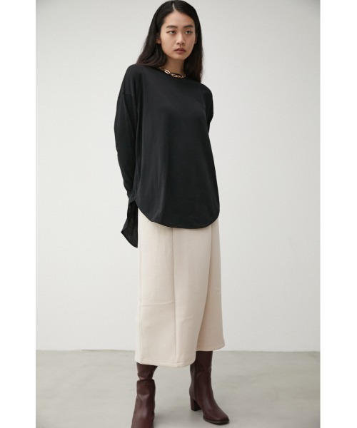 AZUL by moussy(アズールバイマウジー)の「BACK BUTTON LONG T/バックボタンロングTシャツ(Tシャツ/カットソー・レディース・ブラック/オフホワイト/ホワイト系その他・SMALL/MEDIUM)」の15枚目の写真