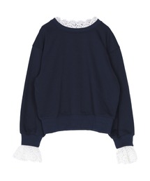 コットンレースドッキングスウェット