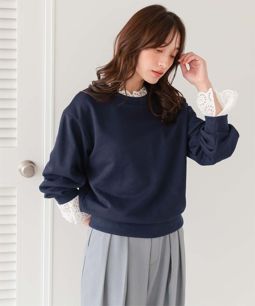 titivate(ティティベイト)の「コットンレースドッキングスウェット(スウェット・レディース・ブラック/グレー/ベージュ系その他/ネイビー・FREE/L/M)」の19枚目の写真