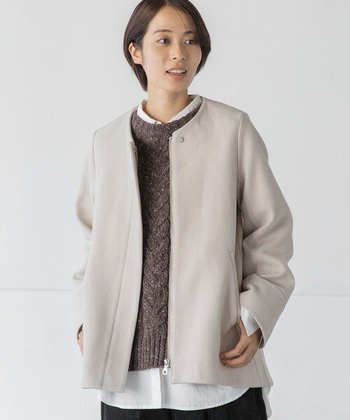 THE SHOP TK （ザ ショップ ティーケー ）の「◆【2WAYフード取り外し可】フードショートコート（その他アウター・レディース・ブラウン系/ライトベージュ/ブラック/ブラウン系その他・13/12/11/14）」の6枚目の写真