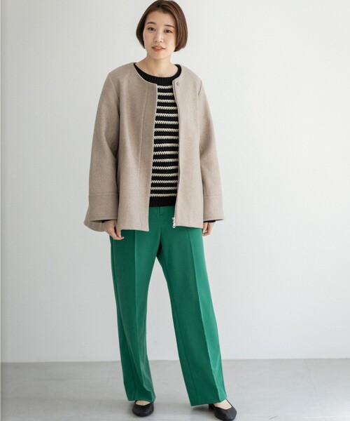 THE SHOP TK （ザ ショップ ティーケー ）の「◆【2WAYフード取り外し可】フードショートコート（その他アウター・レディース・ブラウン系/ライトベージュ/ブラック/ブラウン系その他・13/12/11/14）」の7枚目の写真