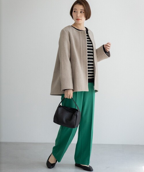 THE SHOP TK （ザ ショップ ティーケー ）の「◆【2WAYフード取り外し可】フードショートコート（その他アウター・レディース・ブラウン系/ライトベージュ/ブラック/ブラウン系その他・13/12/11/14）」の8枚目の写真