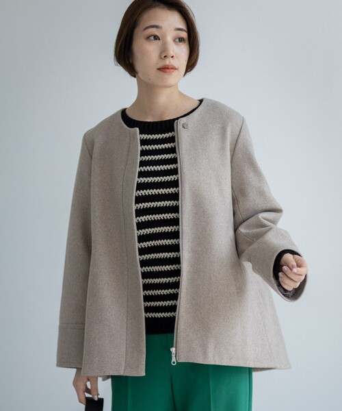 THE SHOP TK （ザ ショップ ティーケー ）の「◆【2WAYフード取り外し可】フードショートコート（その他アウター・レディース・ブラウン系/ライトベージュ/ブラック/ブラウン系その他・13/12/11/14）」の10枚目の写真