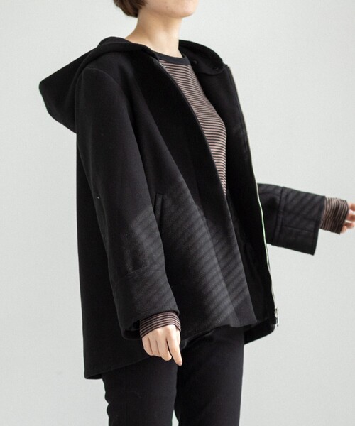 THE SHOP TK （ザ ショップ ティーケー ）の「◆【2WAYフード取り外し可】フードショートコート（その他アウター・レディース・ブラウン系/ライトベージュ/ブラック/ブラウン系その他・13/12/11/14）」の15枚目の写真