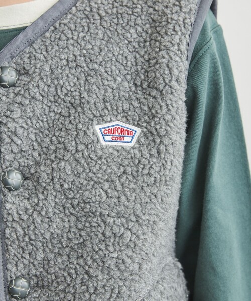 coen（コーエン）の「[洗える]ノーカラーボアベスト（ベスト・キッズ・オフホワイト/グレー・140/150/100/110/120/130）」の16枚目の写真