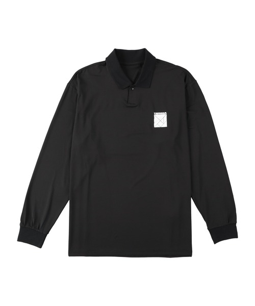 TANGRAM（タングラム）の「ONE SNAP POLO LONG SLEEVE（ポロシャツ・メンズ・ブラック/ホワイト・M/XS/S/L/XL）」の4枚目の写真