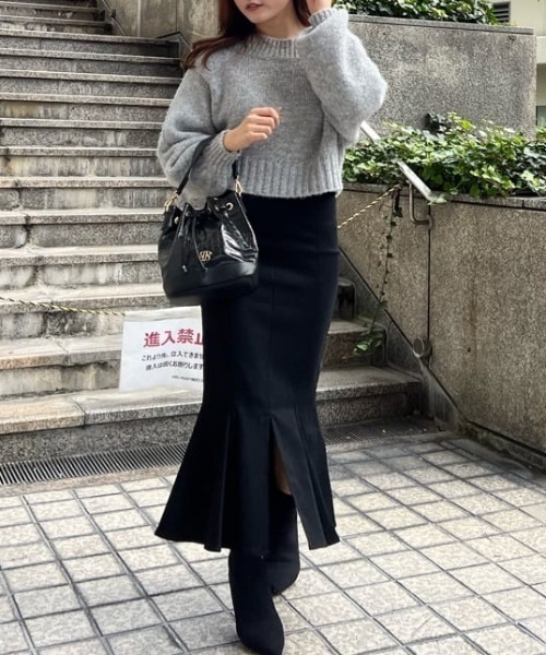 ROYAL PARTY(ロイヤルパーティー)の「フラッフィーニットトップス(ニット/セーター・レディース・オフホワイト/ライトグレー/ボルドー・FREE)」の17枚目の写真