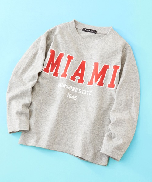 SHISKY（シスキー）の「SHISKY / シスキー 柄込み ロングスリーブ クルーネックTシャツ キッズ（Tシャツ/カットソー・キッズ・チャコール/ミント/ブラック/ホワイト系1/ブラック系2/ネイビー/ブラウン/杢グレー/グレー系1/グレー系/ベージュ系/オフホワイト/ブラック系1/ホワイト系/ブラック系/グリーン系/カーキ/ダークグリーン/サックスブルー/ベージュ・110/160/120/140/150/130）」の9枚目の写真