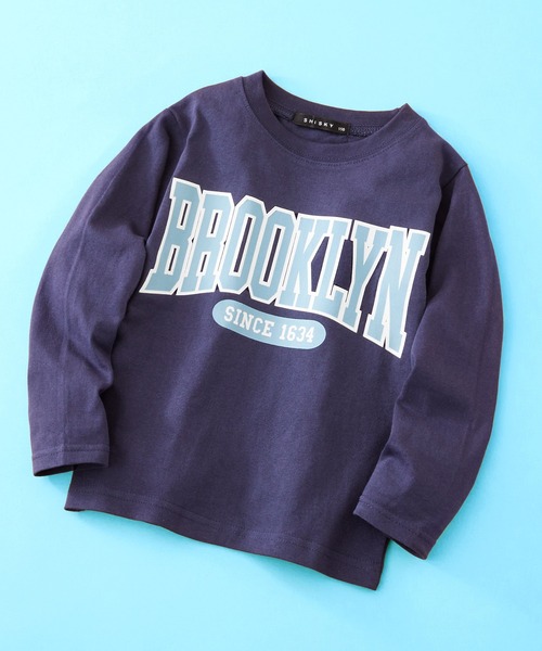 SHISKY（シスキー）の「SHISKY / シスキー 柄込み ロングスリーブ クルーネックTシャツ キッズ（Tシャツ/カットソー・キッズ・チャコール/ミント/ブラック/ホワイト系1/ブラック系2/ネイビー/ブラウン/杢グレー/グレー系1/グレー系/ベージュ系/オフホワイト/ブラック系1/ホワイト系/ブラック系/グリーン系/カーキ/ダークグリーン/サックスブルー/ベージュ・110/160/120/140/150/130）」の19枚目の写真