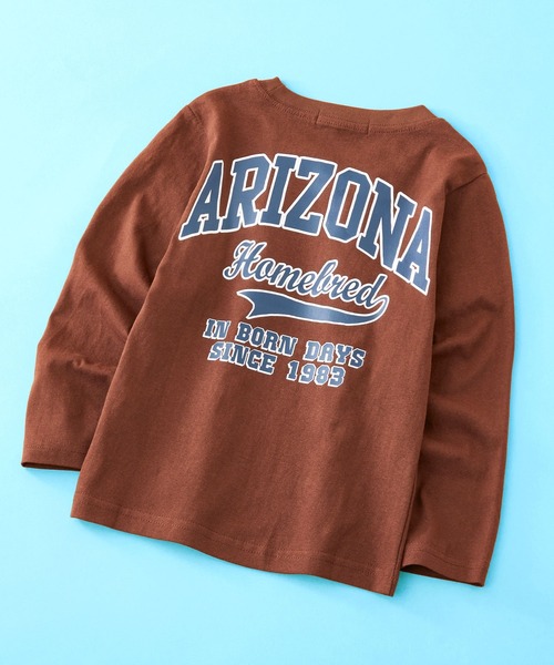 SHISKY（シスキー）の「SHISKY / シスキー 柄込み ロングスリーブ クルーネックTシャツ キッズ（Tシャツ/カットソー・キッズ・チャコール/ミント/ブラック/ホワイト系1/ブラック系2/ネイビー/ブラウン/杢グレー/グレー系1/グレー系/ベージュ系/オフホワイト/ブラック系1/ホワイト系/ブラック系/グリーン系/カーキ/ダークグリーン/サックスブルー/ベージュ・110/160/120/140/150/130）」の13枚目の写真