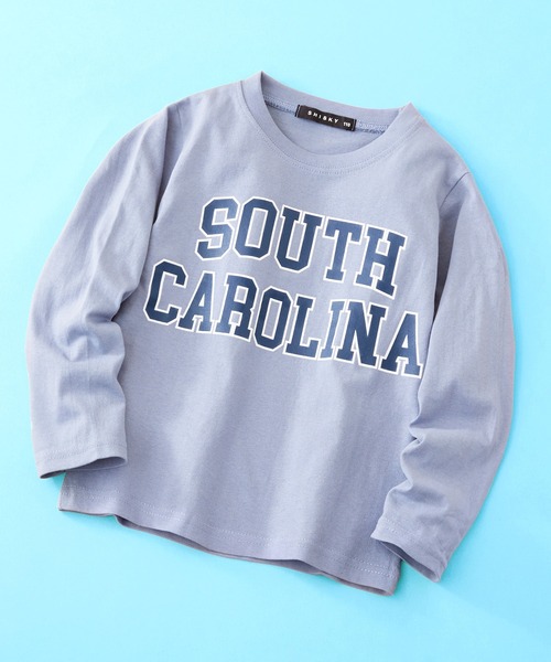 SHISKY（シスキー）の「SHISKY / シスキー 柄込み ロングスリーブ クルーネックTシャツ キッズ（Tシャツ/カットソー・キッズ・チャコール/ミント/ブラック/ホワイト系1/ブラック系2/ネイビー/ブラウン/杢グレー/グレー系1/グレー系/ベージュ系/オフホワイト/ブラック系1/ホワイト系/ブラック系/グリーン系/カーキ/ダークグリーン/サックスブルー/ベージュ・110/160/120/140/150/130）」の20枚目の写真