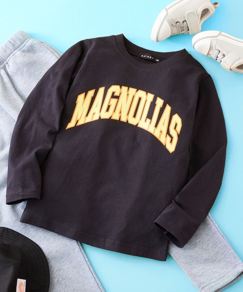 SHISKY（シスキー）の「SHISKY / シスキー 柄込み ロングスリーブ クルーネックTシャツ キッズ（Tシャツ/カットソー・キッズ・チャコール/ミント/ブラック/ホワイト系1/ブラック系2/ネイビー/ブラウン/杢グレー/グレー系1/グレー系/ベージュ系/オフホワイト/ブラック系1/ホワイト系/ブラック系/グリーン系/カーキ/ダークグリーン/サックスブルー/ベージュ・110/160/120/140/150/130）」の5枚目の写真