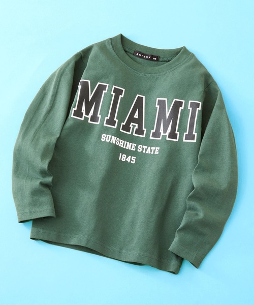 SHISKY（シスキー）の「SHISKY / シスキー 柄込み ロングスリーブ クルーネックTシャツ キッズ（Tシャツ/カットソー・キッズ・チャコール/ミント/ブラック/ホワイト系1/ブラック系2/ネイビー/ブラウン/杢グレー/グレー系1/グレー系/ベージュ系/オフホワイト/ブラック系1/ホワイト系/ブラック系/グリーン系/カーキ/ダークグリーン/サックスブルー/ベージュ・110/160/120/140/150/130）」の15枚目の写真