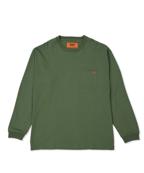 UNIVERSAL OVERALL(ユニバーサルオーバーオール)の「ポケットロングスリーブTシャツ【POCKET LONG SLEEVE】(Tシャツ/カットソー・メンズ・ダークグリーン/ブラック/ホワイト/オートミール/ライトグリーン・M/L/XL/S)」の5枚目の写真