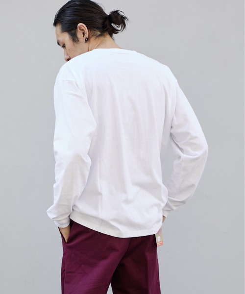 UNIVERSAL OVERALL(ユニバーサルオーバーオール)の「ポケットロングスリーブTシャツ【POCKET LONG SLEEVE】(Tシャツ/カットソー・メンズ・ダークグリーン/ブラック/ホワイト/オートミール/ライトグリーン・M/L/XL/S)」の8枚目の写真