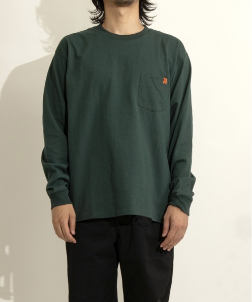 UNIVERSAL OVERALL(ユニバーサルオーバーオール)の「ポケットロングスリーブTシャツ【POCKET LONG SLEEVE】(Tシャツ/カットソー・メンズ・ダークグリーン/ブラック/ホワイト/オートミール/ライトグリーン・M/L/XL/S)」の10枚目の写真
