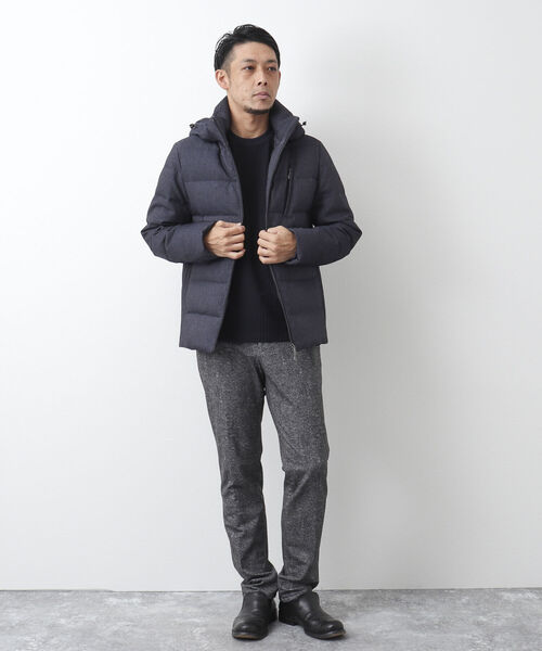 Stutostein Nolley's（シュテットシュタインノーリーズ）の「【WEB限定カラーあり】【河田フェザー】ストレッチダウンジャケット（ダウンジャケット/コート・メンズ・インディゴブルー/ネイビー/グレー/ブラック・S/M/L/XL）」の8枚目の写真