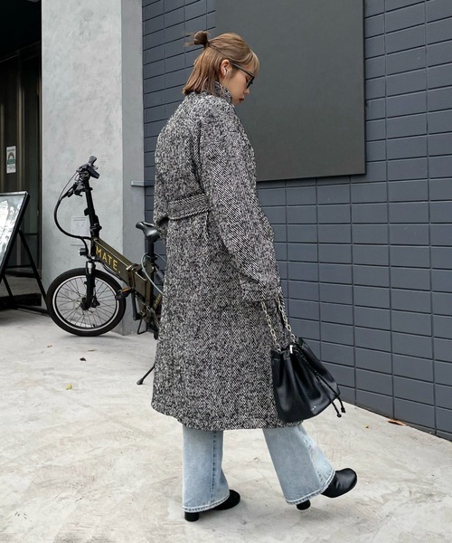 WHO'S WHO gallery（フーズフーギャラリー）の「ハイネックコート（その他アウター・レディース・ダークグリーン/オフホワイト/ブラック・FREE）」の11枚目の写真