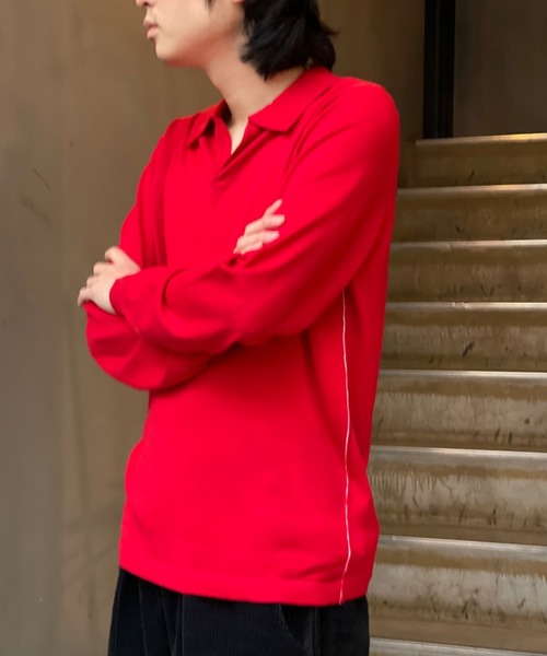 Toironier(トワロニエ)の「Toironier/トワロニエ/Skipper Polo Knit(ポロシャツ・メンズ・ブラック/ネイビー/ホワイト/レッド・F)」の10枚目の写真