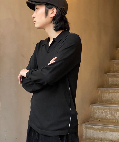 Toironier(トワロニエ)の「Toironier/トワロニエ/Skipper Polo Knit(ポロシャツ・メンズ・ブラック/ネイビー/ホワイト/レッド・F)」の13枚目の写真