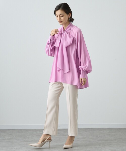 ANAYI(アナイ)の「シルクデシンボウタイチュニック ブラウス(シャツ/ブラウス・レディース・ブラック/ラベンダー・38/36)」の12枚目の写真