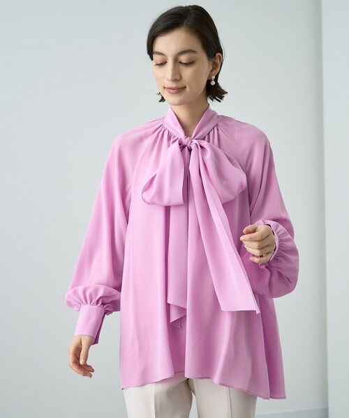 ANAYI(アナイ)の「シルクデシンボウタイチュニック ブラウス(シャツ/ブラウス・レディース・ブラック/ラベンダー・38/36)」の15枚目の写真