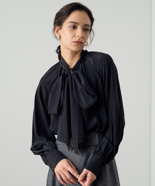 ANAYI(アナイ)の「シルクデシンボウタイチュニック ブラウス(シャツ/ブラウス・レディース・ブラック/ラベンダー・38/36)」の16枚目の写真