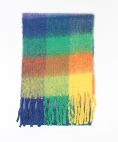 TITE IN THE STORE（ティテ　インザ　ストア）の「モヘアチェックストール（ストール/ショール・レディース・ピンク/イエロー/ブルー・FREE）」の5枚目の写真