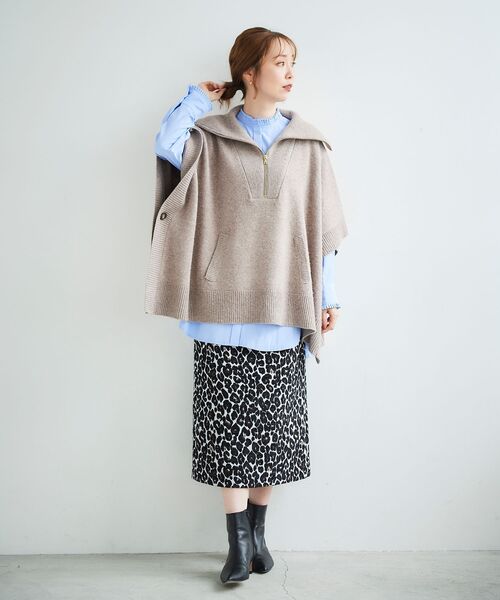 le.coeur blanc（ルクールブラン）の「レオパードジャカードストレートスカート（スカート・レディース・ホワイト系その他・36/38）」の6枚目の写真