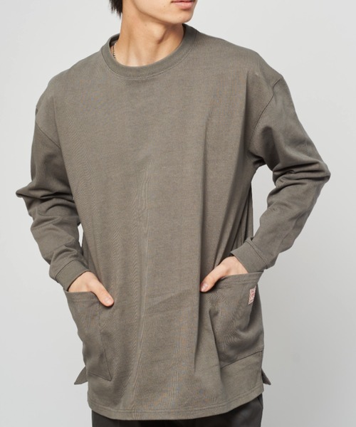 BIG MIKE(ビッグマイク)の「BIG MIKE ビックマイク / W POCKET LS TEE ダブルポケット 長袖Tシャツ ロンT 102318200 102338200(Tシャツ/カットソー・メンズ・ホワイト/ブラック/ミント/ライトピンク/オリーブ/サンドベージュ/チャコールグレー・MEDIUM/LARGE/X-LARGE)」の12枚目の写真