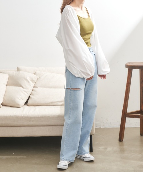 VANNIE U(ヴァニーユー)の「スリットストレートデニムパンツ(デニムパンツ・レディース・ライトブルー/ピンク/ネイビー・S/FREE)」の13枚目の写真