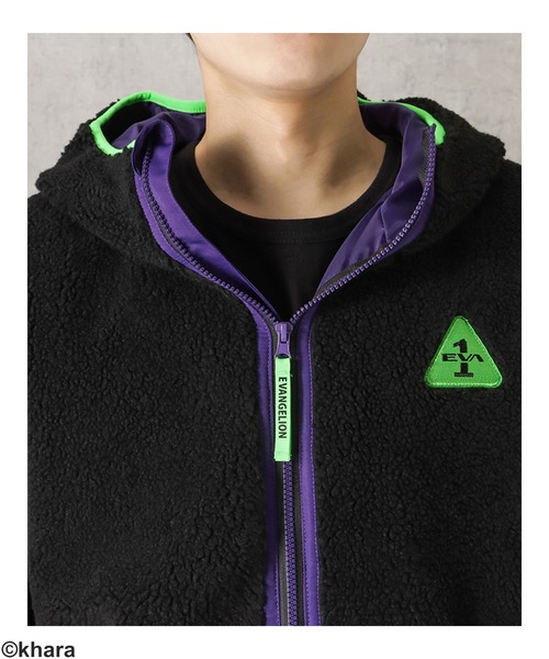 Mac-House（マックハウス）の「EVANGELION エヴァンゲリオン ボアジップパーカー（パーカー・メンズ・ホワイト/ネイビー/ブラック・M/L/XL）」の8枚目の写真