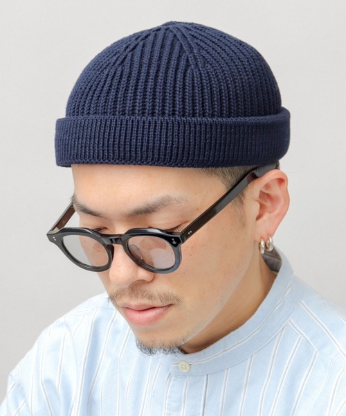 Basiquenti（ベーシックエンティ）の「アクリルコットン ショート ロールワッチ（ニットキャップ/ビーニー・メンズ・ブラック/ベージュ/パープル/ネイビー/グレー/カーキ/ブルー/オフホワイト/ピンク・FREE）」の6枚目の写真