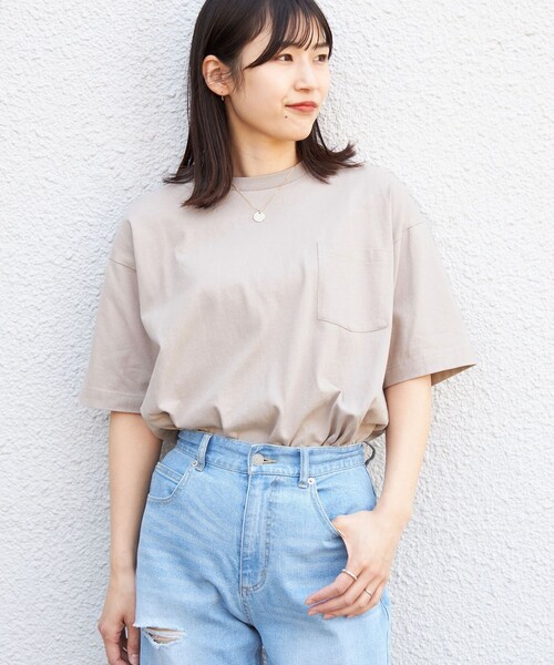 SHIPS(シップス)の「【WEB限定】SHIPS:〈汗染み防止加工〉ビッグシルエット ヘビーウェイト ポケット Tシャツ(Tシャツ/カットソー・メンズ・ベージュ/ホワイト/ブラック/ネイビー/グレー・LARGE/X-LARGE/MEDIUM/SMALL)」の1枚目の写真