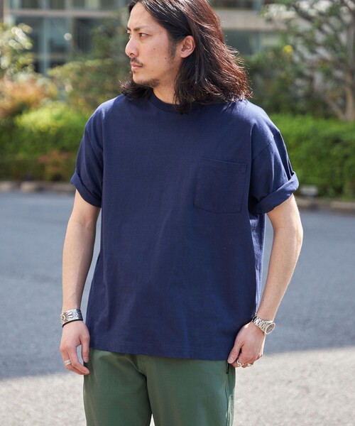 SHIPS(シップス)の「【WEB限定】SHIPS:〈汗染み防止加工〉ビッグシルエット ヘビーウェイト ポケット Tシャツ(Tシャツ/カットソー・メンズ・ベージュ/ホワイト/ブラック/ネイビー/グレー・LARGE/X-LARGE/MEDIUM/SMALL)」の5枚目の写真