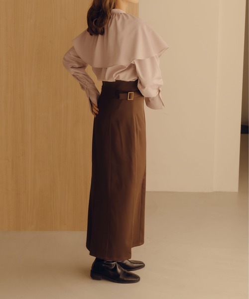 fupel（フぺル）の「2WAYサイドベルトジャンパースカート（ジャンパースカート・レディース・ダークブラウン/アイボリー・MEDIUM/LARGE）」の14枚目の写真