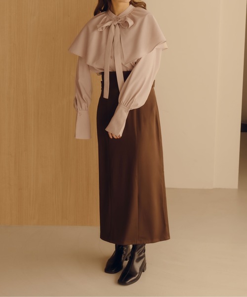 fupel（フぺル）の「2WAYサイドベルトジャンパースカート（ジャンパースカート・レディース・ダークブラウン/アイボリー・MEDIUM/LARGE）」の9枚目の写真