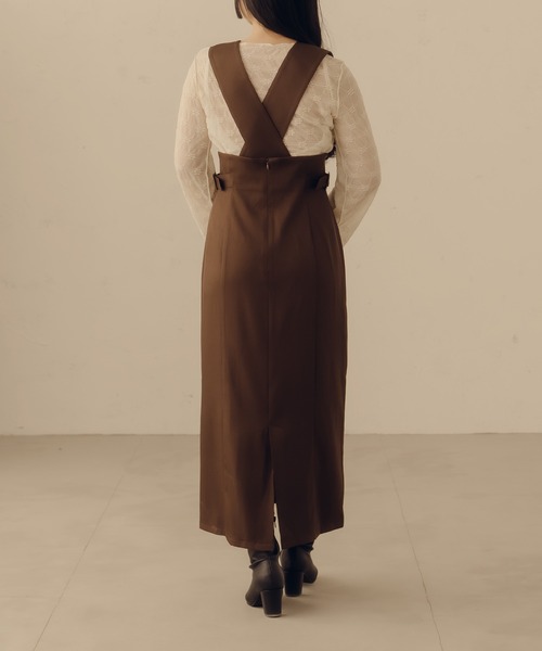 fupel（フぺル）の「2WAYサイドベルトジャンパースカート（ジャンパースカート・レディース・ダークブラウン/アイボリー・MEDIUM/LARGE）」の22枚目の写真