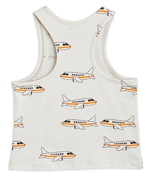 Mini Rodini(ミニロディーニ)の「mini rodini / 飛行機総柄タンクトップ(タンクトップ・キッズ・ダークグレー・104/110/116/122/92/98/80/86/128/134)」の2枚目の写真