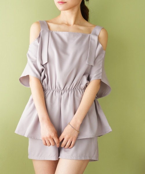 IAMUSE（アイアミューズ）の「オフショルデザインセットアップ/ビーチウェア S0439【IAMUSE】（ラッシュガード・レディース・アイボリー/ブラック/ライトグレー/ブルーグレー・FREE）」の11枚目の写真