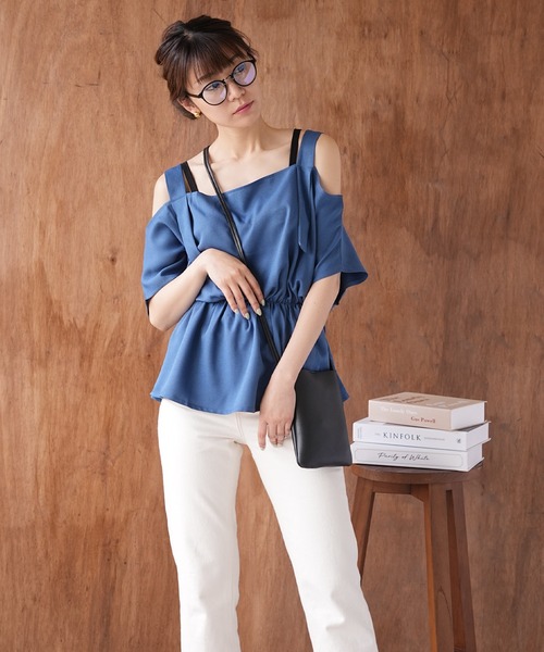 IAMUSE（アイアミューズ）の「オフショルデザインセットアップ/ビーチウェア S0439【IAMUSE】（ラッシュガード・レディース・アイボリー/ブラック/ライトグレー/ブルーグレー・FREE）」の17枚目の写真