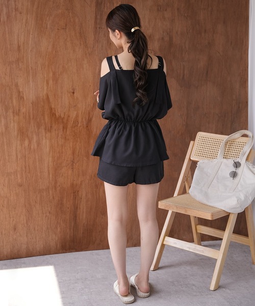 IAMUSE（アイアミューズ）の「オフショルデザインセットアップ/ビーチウェア S0439【IAMUSE】（ラッシュガード・レディース・アイボリー/ブラック/ライトグレー/ブルーグレー・FREE）」の21枚目の写真