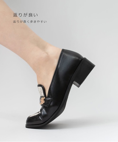 RANDA(ランダ)の「モノグラムゴールドパーツローファー(ローファー・レディース・アイボリー/ブラック/ベージュ・LL/M/L/S)」の17枚目の写真
