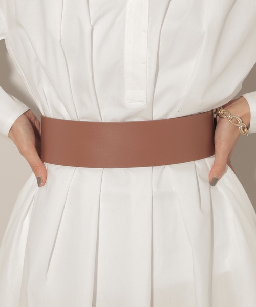 BARNYARDSTORM（バンヤードストーム）の「リアルレザーワイドベルト（ベルト・レディース・キャメル/ベージュ・FREE）」の6枚目の写真