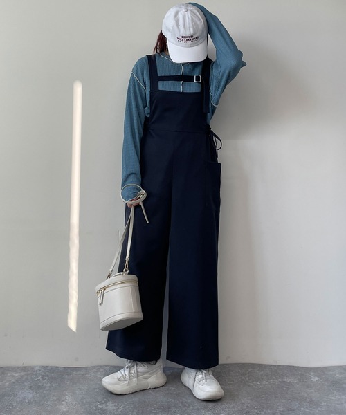 179/WG（イチナナキュウダブルジー）の「フロントベルトサロペット（サロペット/オーバーオール・レディース・オフホワイト/チャコールグレー・MEDIUM）」の14枚目の写真