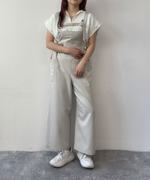 179/WG（イチナナキュウダブルジー）の「フロントベルトサロペット（サロペット/オーバーオール・レディース・オフホワイト/チャコールグレー・MEDIUM）」の12枚目の写真